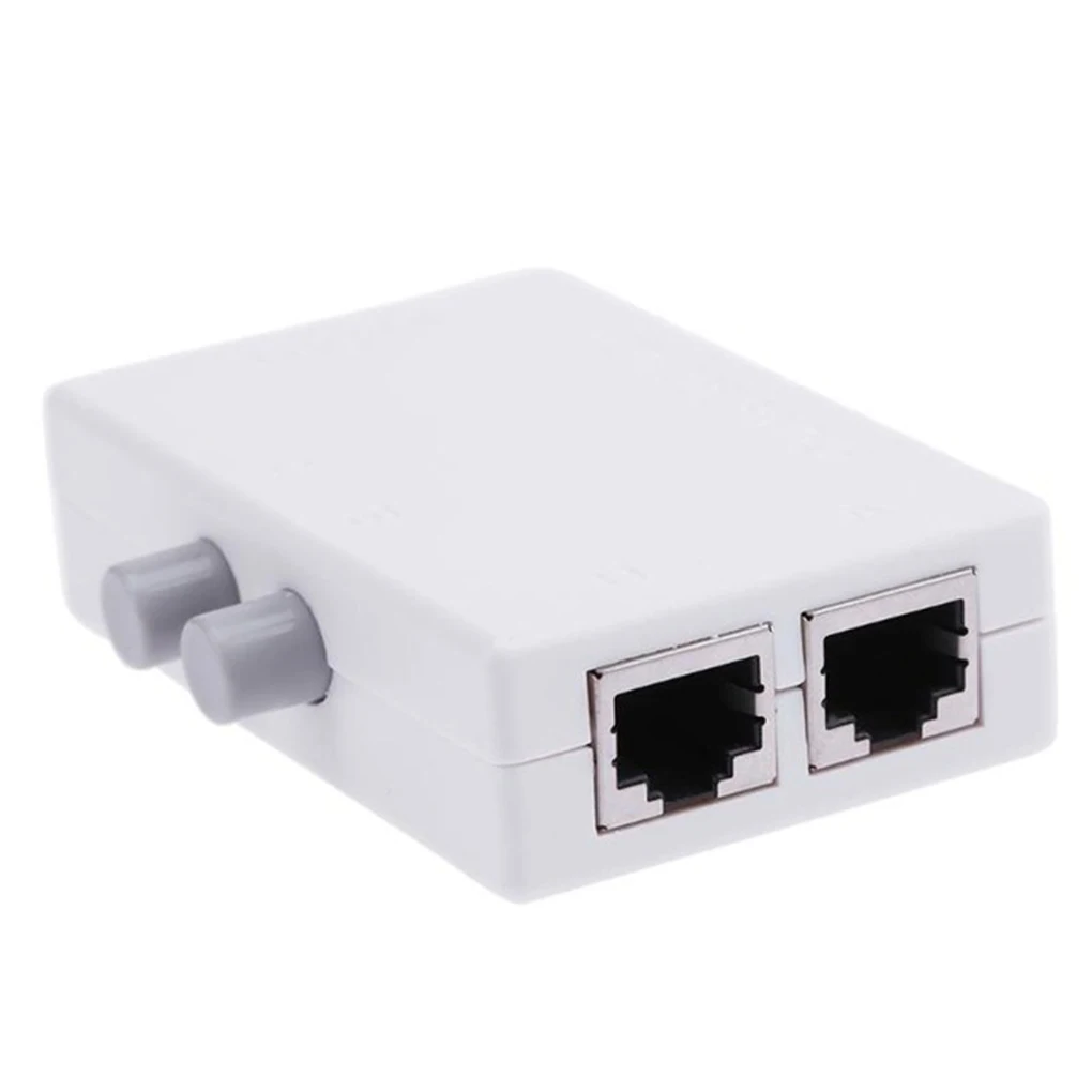 

Mini 2 Port AB Sharing Manual RJ45 Switch Adapter 2 in 1 out or 1 in 2 out RJ45 Network Ethernet Switcher Splitter