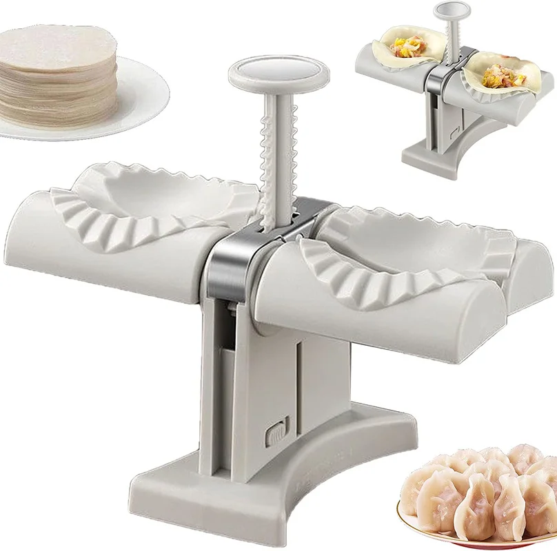 

Fully Automatic Dumpling Machine Double Head Press Dumplings Mold DIY Empanadas Ravioli Mould Kitchen Gadget Accessories