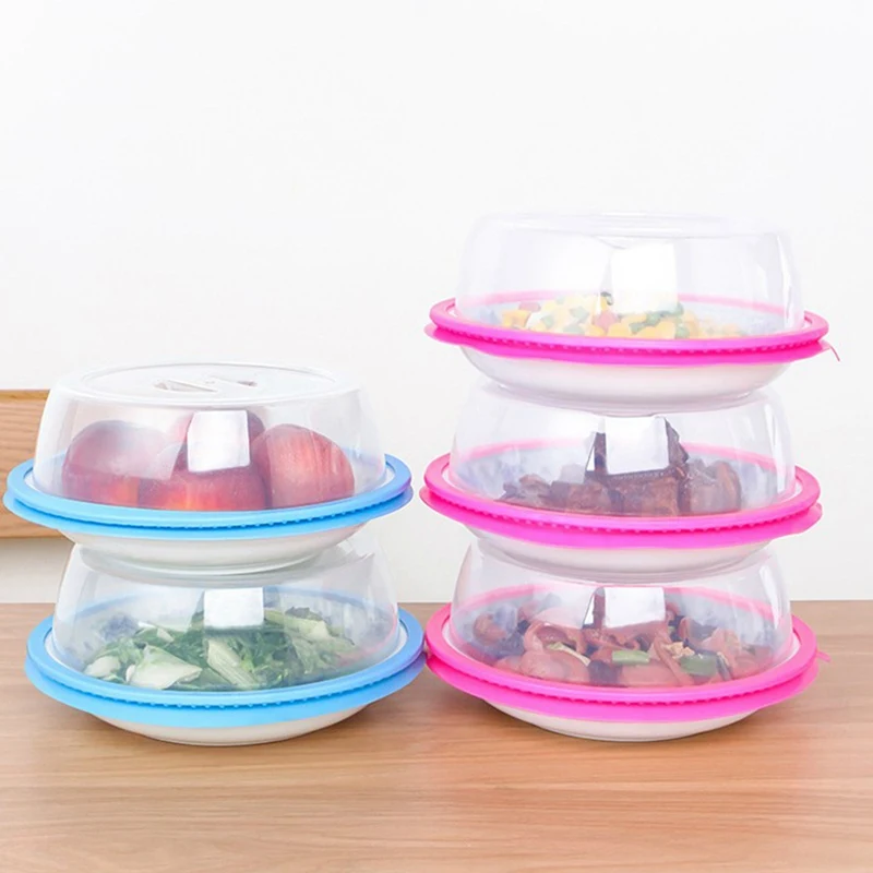 

Transparent Silicone Food Storages Covers Bowl Stackable Refrigerator Fresh-keeping Plate Cover Kitchen Microwave Storage Cover