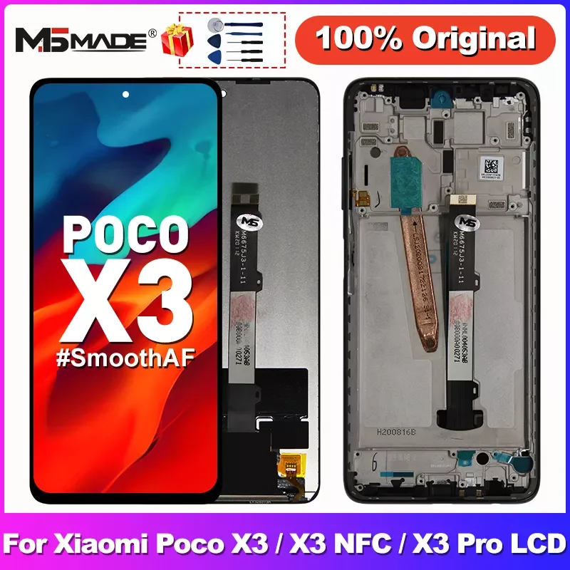 ЖК-дисплей NEW2023 для Xiaomi POCO X3, дигитайзер сенсорного экрана для POCO X3 Pro NFC, запасные части для ЖК-дисплея M2007J20CG, дисплей, оригинал
