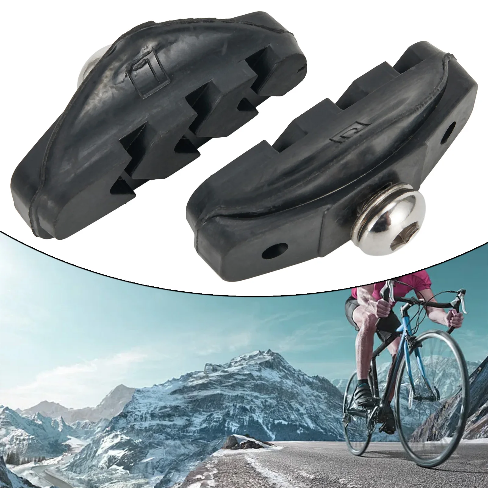 

Bike C Brake Pads Parts Cycling Mountain Bike Silent Soft Rubber 1 Pair C Brake Pad C Clip Clamp Cycle Durable