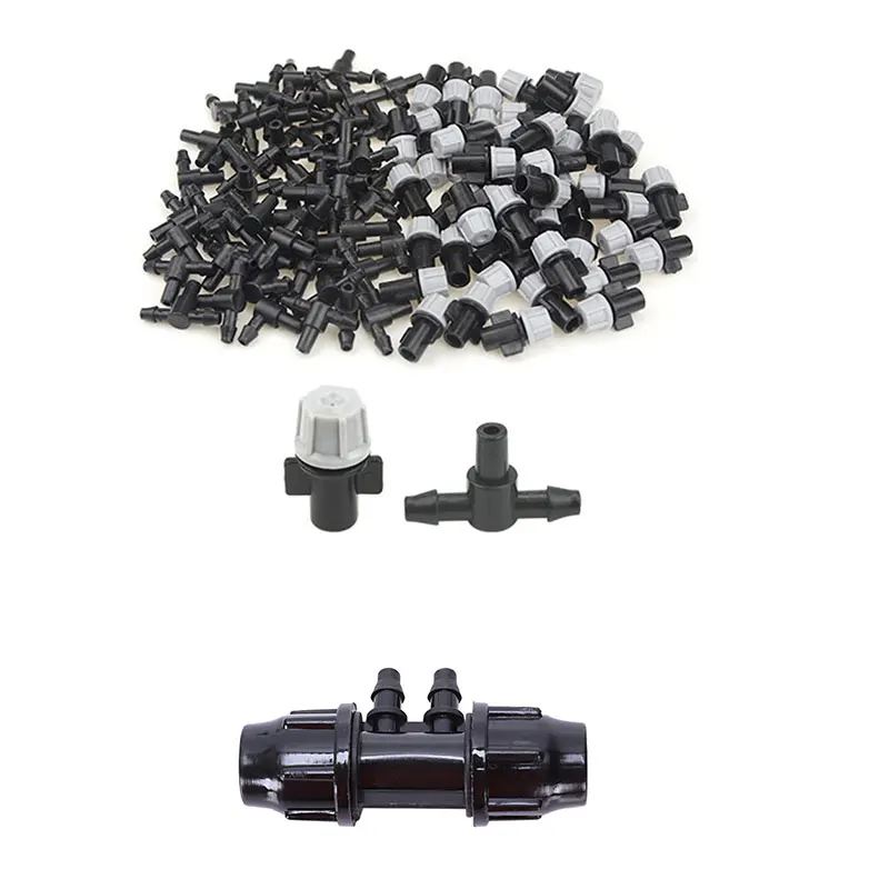

100Pcs(50 Pairs)Garden Irrigation Kit Adjustable Atomization Dripper &10 Pcs 11/8 Inch To 7/4 Inch Hose Connector