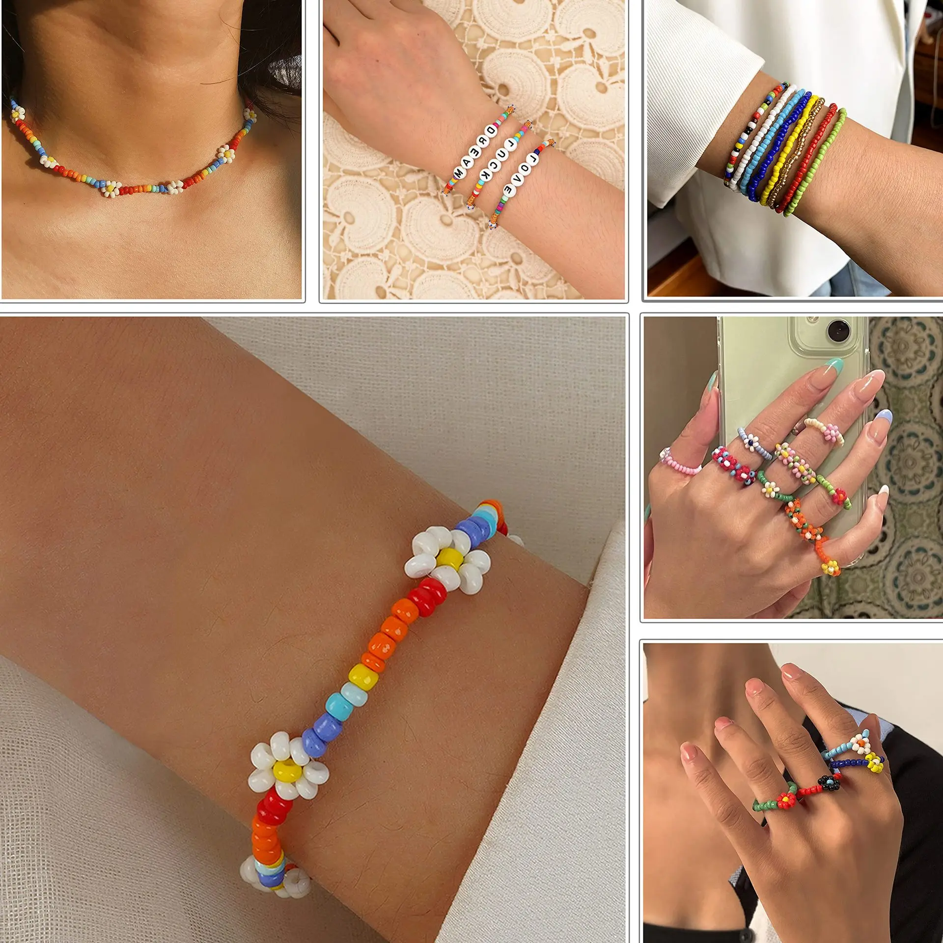 3900pcs 2/4mm Glass Rice Beads Box Set Parent-child Interactive Colorful Beads For Jewelry Making Diy Handmade Bracelet Necklace