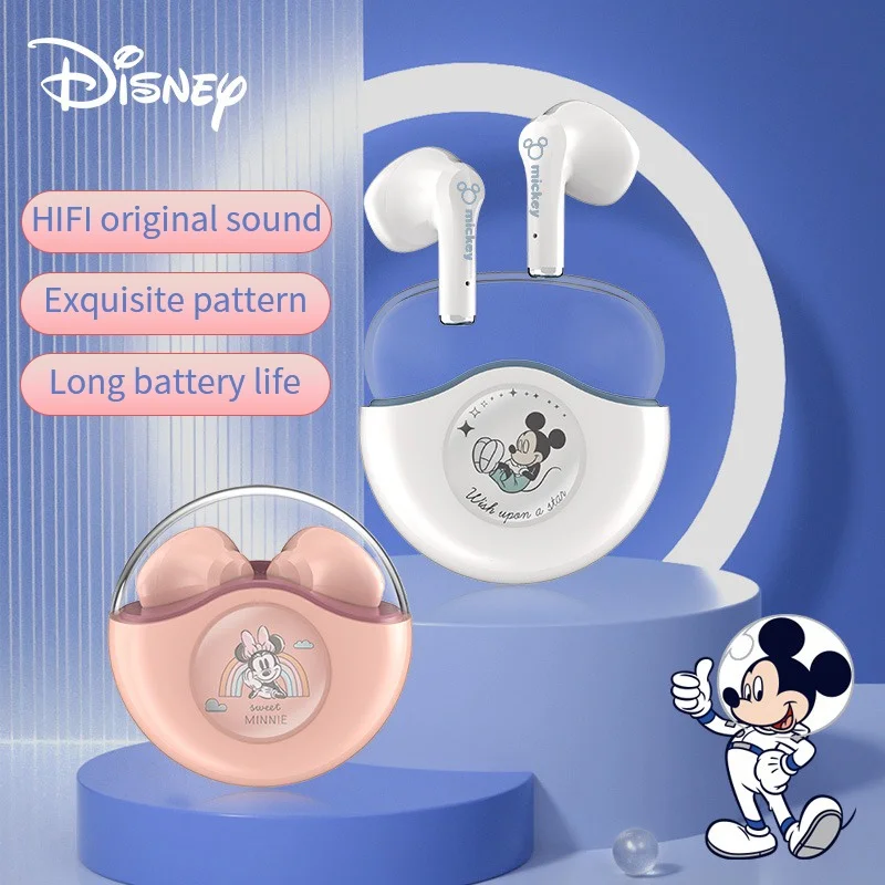 

Оригинальные наушники Disney, беспроводные наушники Bluetooth 5,3, наушники с градиентом Микки Мауса, легкие наушники для детей, подарок для девушки,...