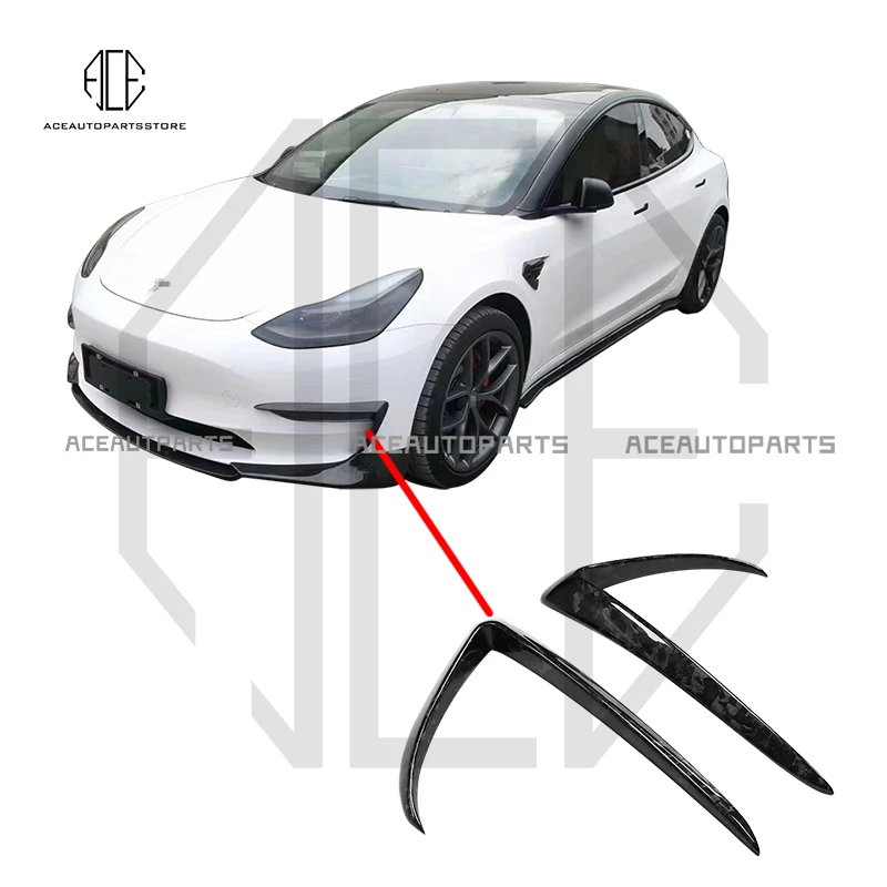 Передний бампер из углеродного волокна для Tesla Model 3 Sedan 4-дверный 2016-2020