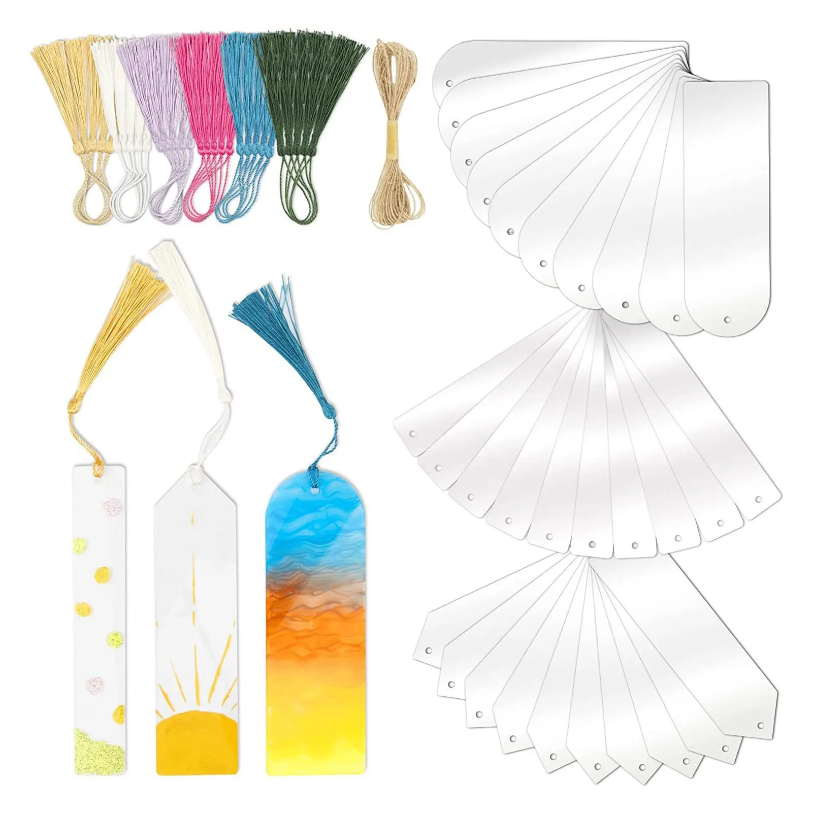 

Acrylic Bookmarks Blank Acrylic Bookmarks Set 30 Pieces Flower Acrylic Bookmarks Vintage Book Mark Style Mini-Book Mark Tassel