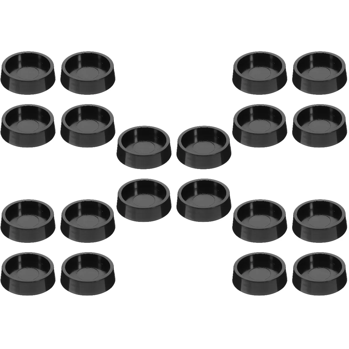 

20 Pcs Circle Chair Floor Mat Baby Bed Wheel Stopper Hand Pad 5X5CM Protector Furniture Leg Black Plastic Carriage Caster