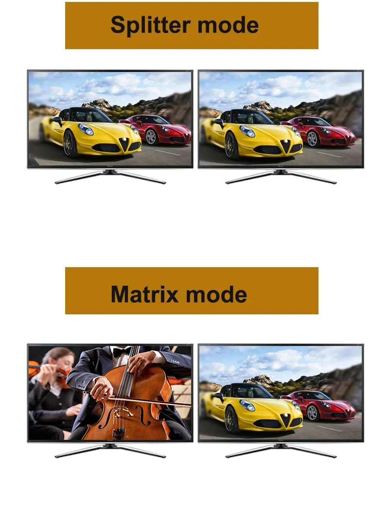 Фото 4K 60 Гц 4X2 HDMI матрица 2x2 HDMI переключатель сплиттер 2 3 4 в 2 выхода ИК 3D Аудио экстрактор видео конвертер для ноутбука ПК к ТВ проектору №3