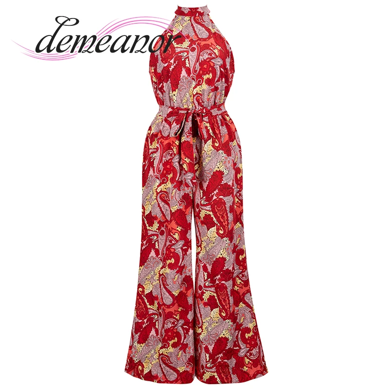 

2022 Fashion Sexy Female Wide-Leg Tropical Dress Sleeveless Elegant Tie Long Dress Party Bridesmaid Robe Long Skirt Party Dress