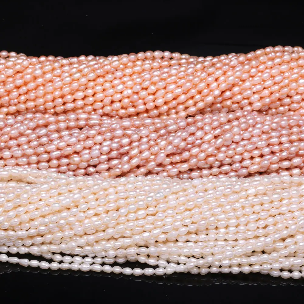 Бусы из натурального пресноводного жемчуга высокое качество риса Дырокол в