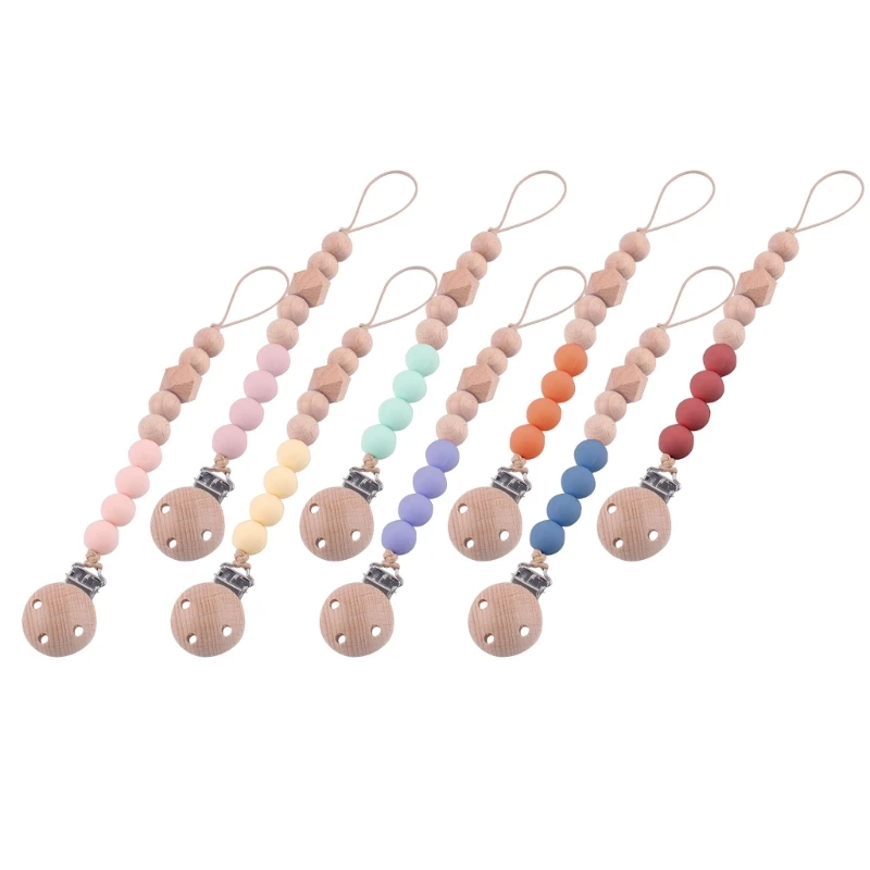 

Соска-пустышка из Букового дерева с силиконовыми бусинами-слюнявчик-цепочка для защиты от падения Детские принадлежности