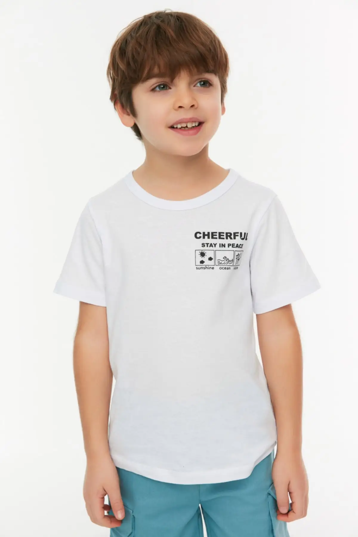 

Printed Male Child Knitted T-Shirt TKDSS22TS1119