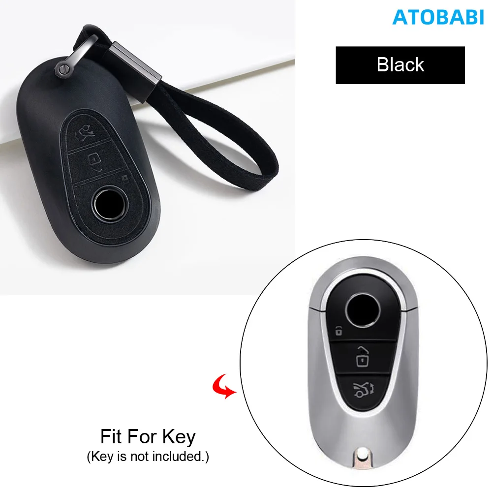 

Модный чехол для автомобильного ключа из ТПУ с кожаными брелками аксессуары для Mercedes Benz 2022 2023 S-Class S350 S400 S450 W223 W206