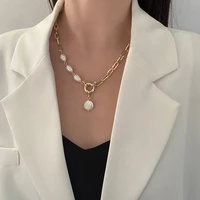 ailodo korean pearl pendant necklace for women elegant party wedding statement pearl necklace collier fashion jewelry girls gift