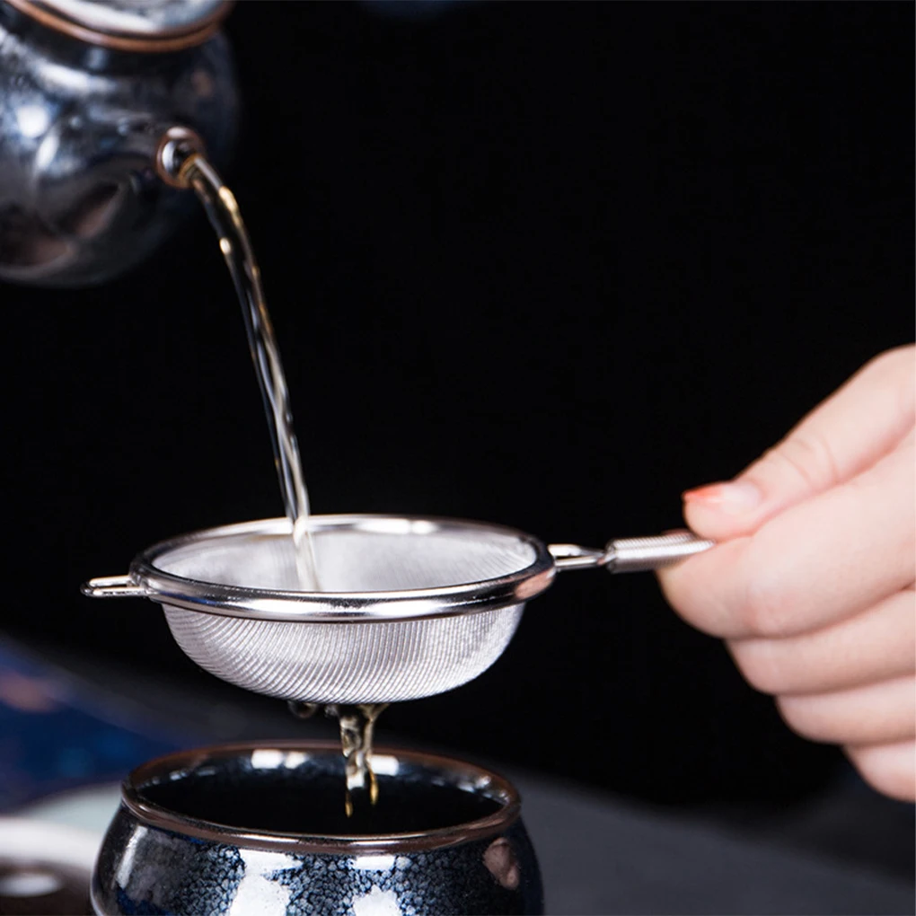 

Stainless Steel Strainer Mesh Double-layer Filter Recycling Colander Handmade Sieve for Tea Herbs Coffee Brass Color