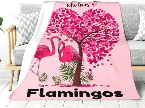 

Just A Girl Who Loves Flamingos Throw Blanket Cute Flamingos Decor Lightweight Soft Plush Flannel Blankets Flamingo