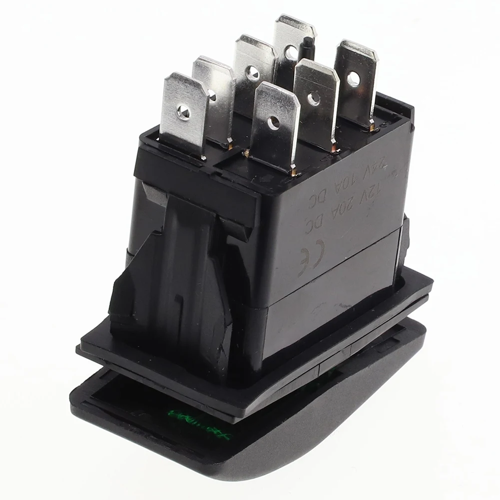 

Switch Rocker Switch 12V/20A 7Pin DPDT Bipolar Double End DPDT Switch Green LED Light Momentary Rocker Switch High Quality