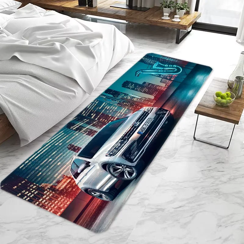 Door Mat Entrance V-Volkswagens Car Logo Non-slip Washable Kitchen Carpet Living Room Hallway Rugs Mats Bathroom Bath