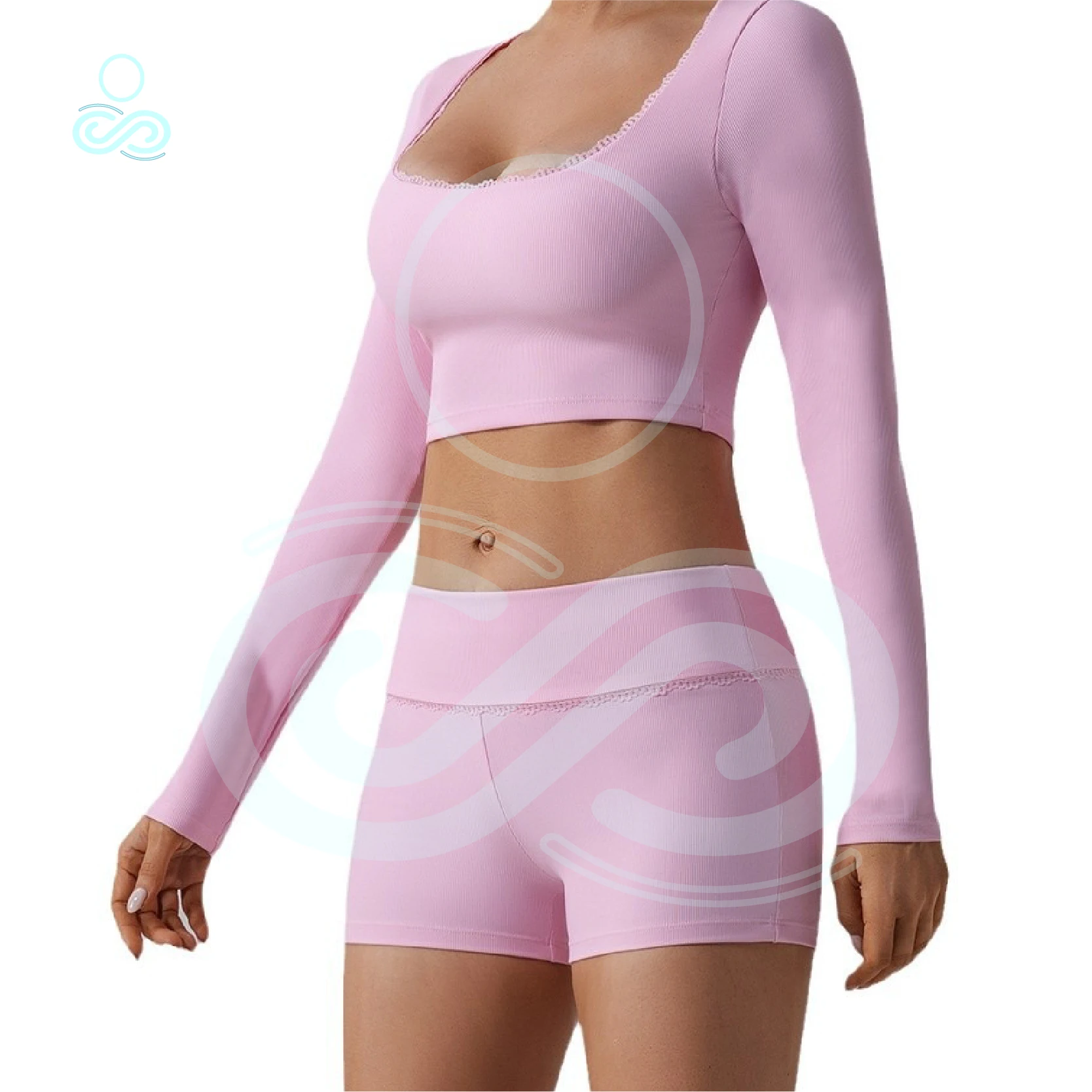 Зимняя новая плотная дышащая футболка с длинными рукавами костюм для йоги