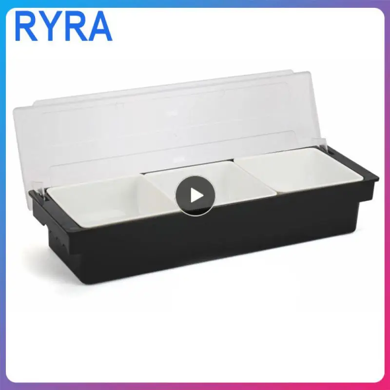 

Black Bar Counter Split Cell Fruit Box Plastic Easy To Clean Fresh Flavoring Box Corrosion Resistance Fruit Box Home Storage Abs