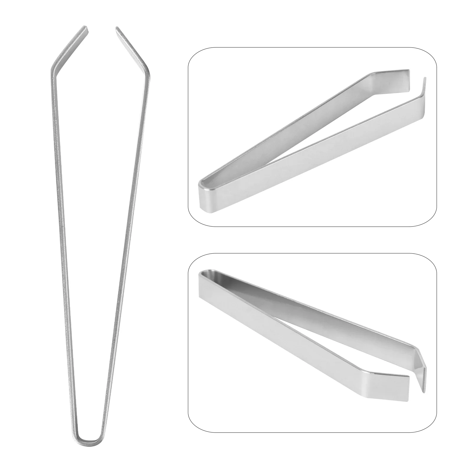 

1PC Tweezers Tongs Fishbone Hair Remover Tool Steel Grill Tweezers Flat Tweezers Pin Tweezers