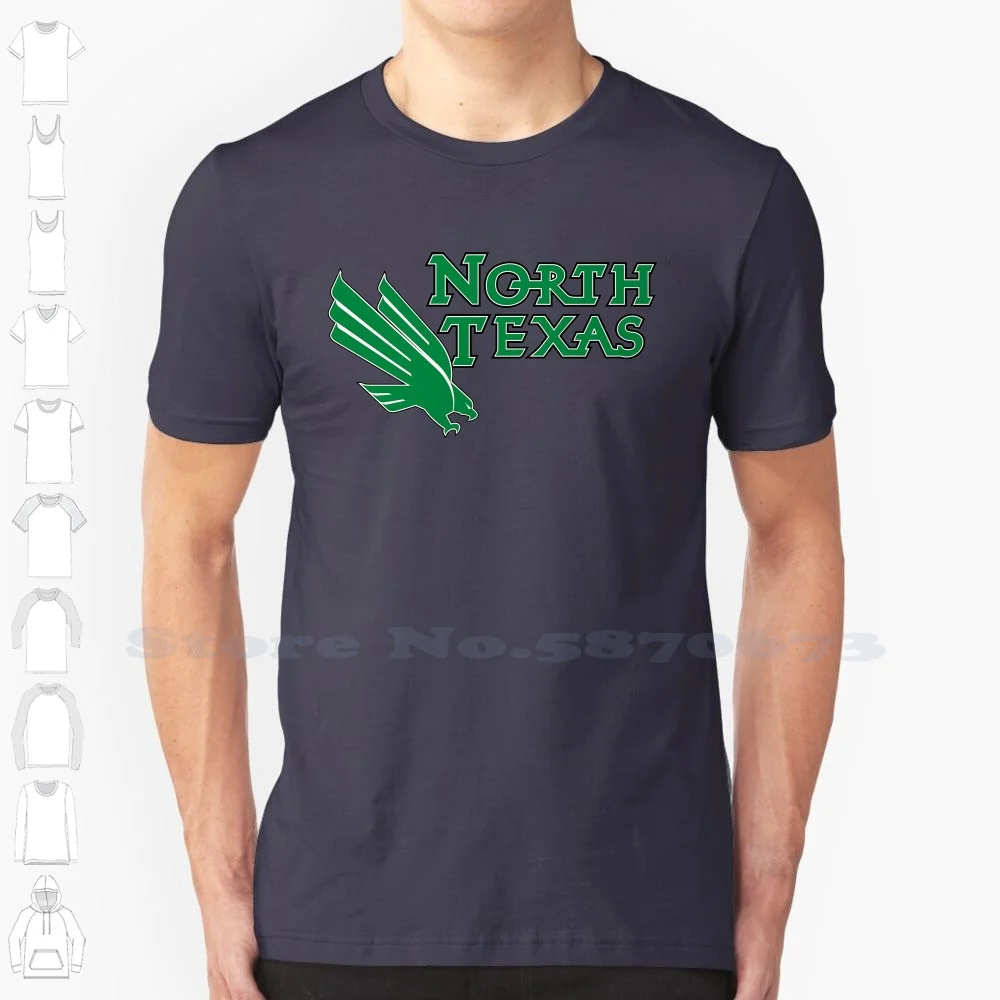 

North Texas Mean Green Logo Casual T Shirt Top Quality Graphic 100% Cotton Tees