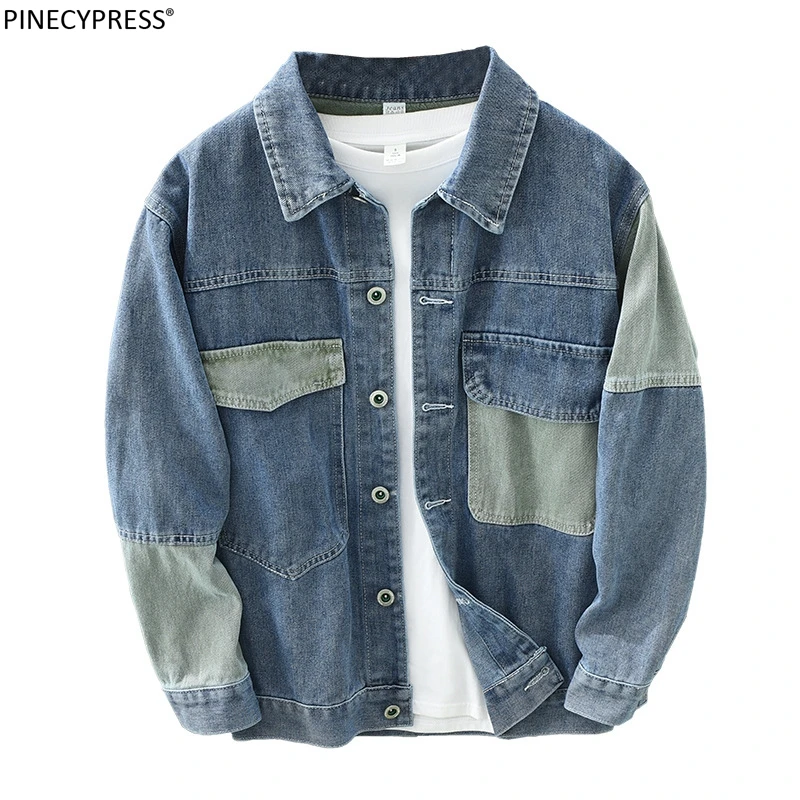 Хлопковая мужская Ковбойская Рубашка с потертостями Качественная модная