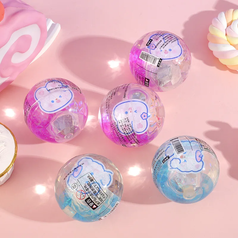 New Cute Cartoon Flash Bouncy Ball Creative Decompression Bouncy Ball Children Light-emitting Toys Children Elasticity Fun Toys
