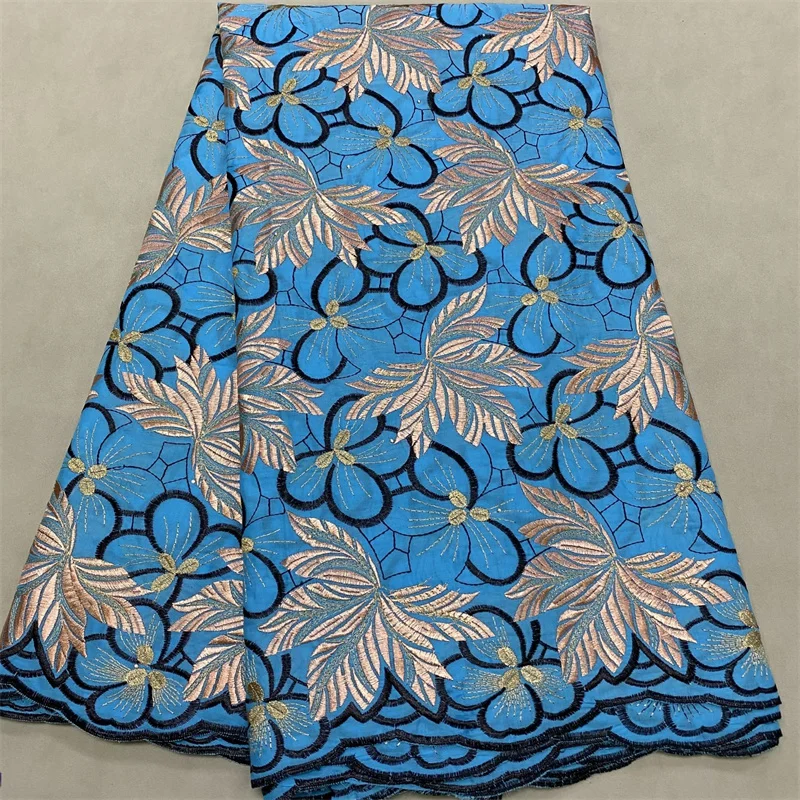 

5 ярдов, швейцарская вуаль, кружевная ткань, новейшая Тяжелая вышивка бисером, африканская 100% хлопковая популярная в Дубае ткань для искусственного материала