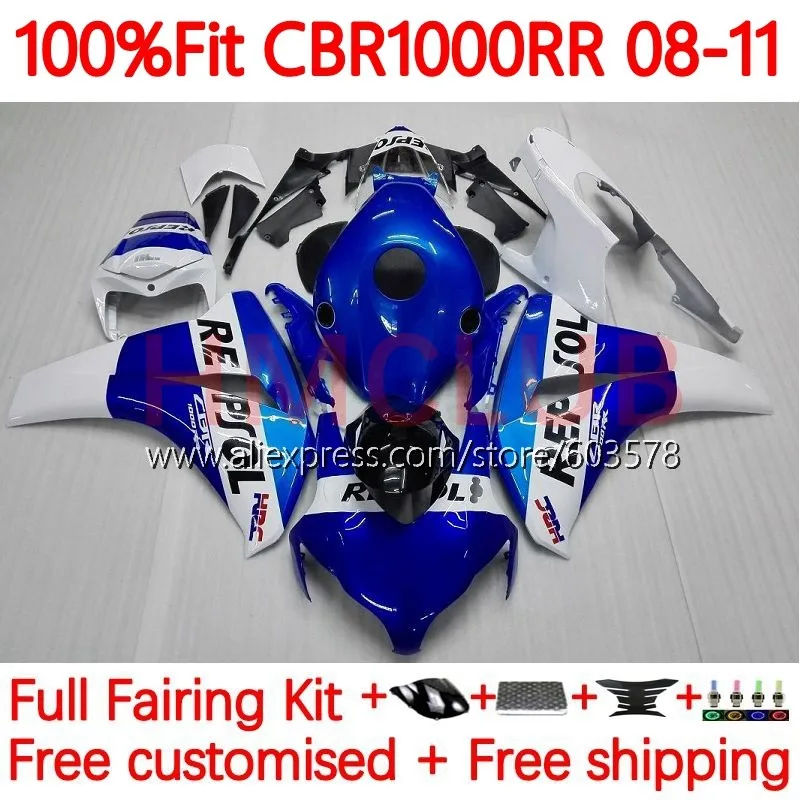 

Инъекция для HONDA CBR1000 CBR 1000 RR CC CBR1000RR Repsol blue 2008 2009 2010 2011 CBR 1000RR 08 09 10 11 обтекатель OEM 113No.20