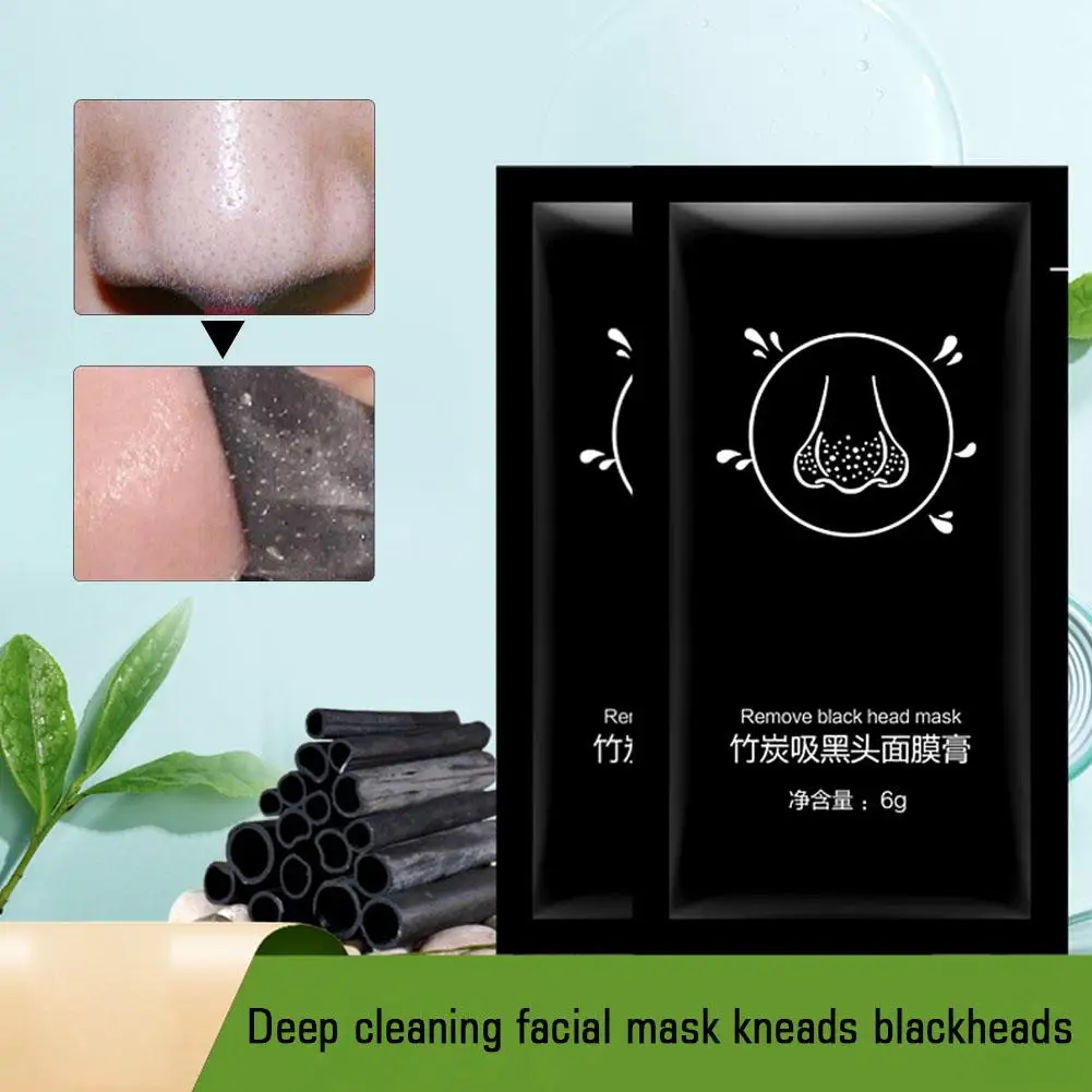 

Bamboo Charcoal Removes Blackhead Mask Sticker Cleaner Skin Cream Acne-Remover Skin Tightens Oil Nasal Cleanses Care I4Z6