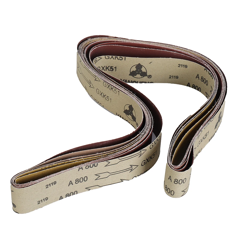 

6pcs 2x27 Sanding Belts 180-800# Grits Aluminium Oxide For Sander Replacement