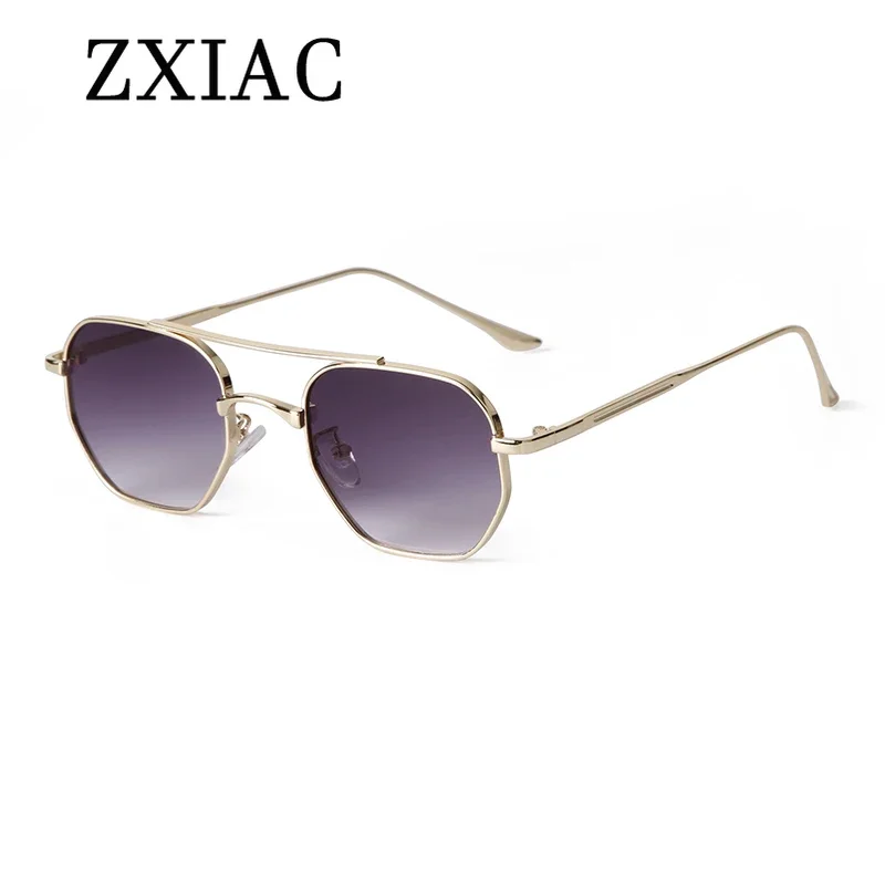 ZXIAC металлические солнцезащитные очки в маленькой оправе с двойным мостом