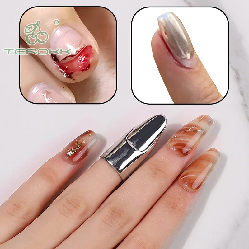 Модное готическое металлическое кольцо для ногтей женщин и девочек защитное в