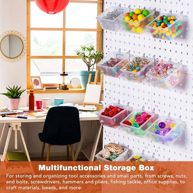 6 шт. в упаковке прозрачные корзины для пегборда крючки ящиков аксессуары DIY