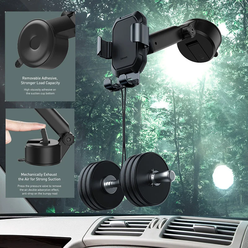 

Gravity Car Phone Holder Adjustable Auto Support With Suction Base for iPhone Xiaomi Mobilephone Car Phone Mount Stand