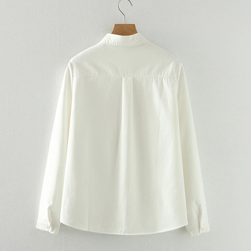 Новая осенняя хлопковая рубашка из плотного флиса женская с длинными рукавами и