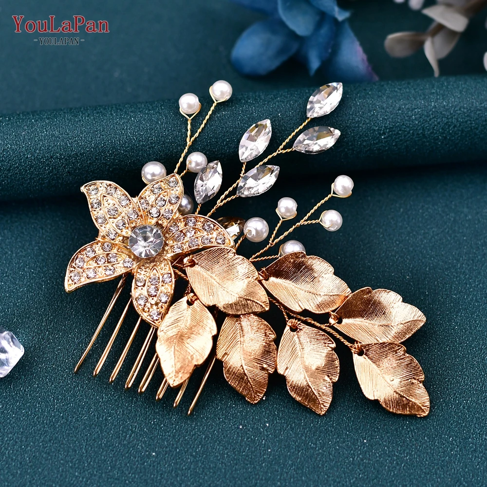 Leaf Hair Comb For Woman Wedding Headdress Handmade Bride Hair Accessories Bridal Hair Clip Headwear