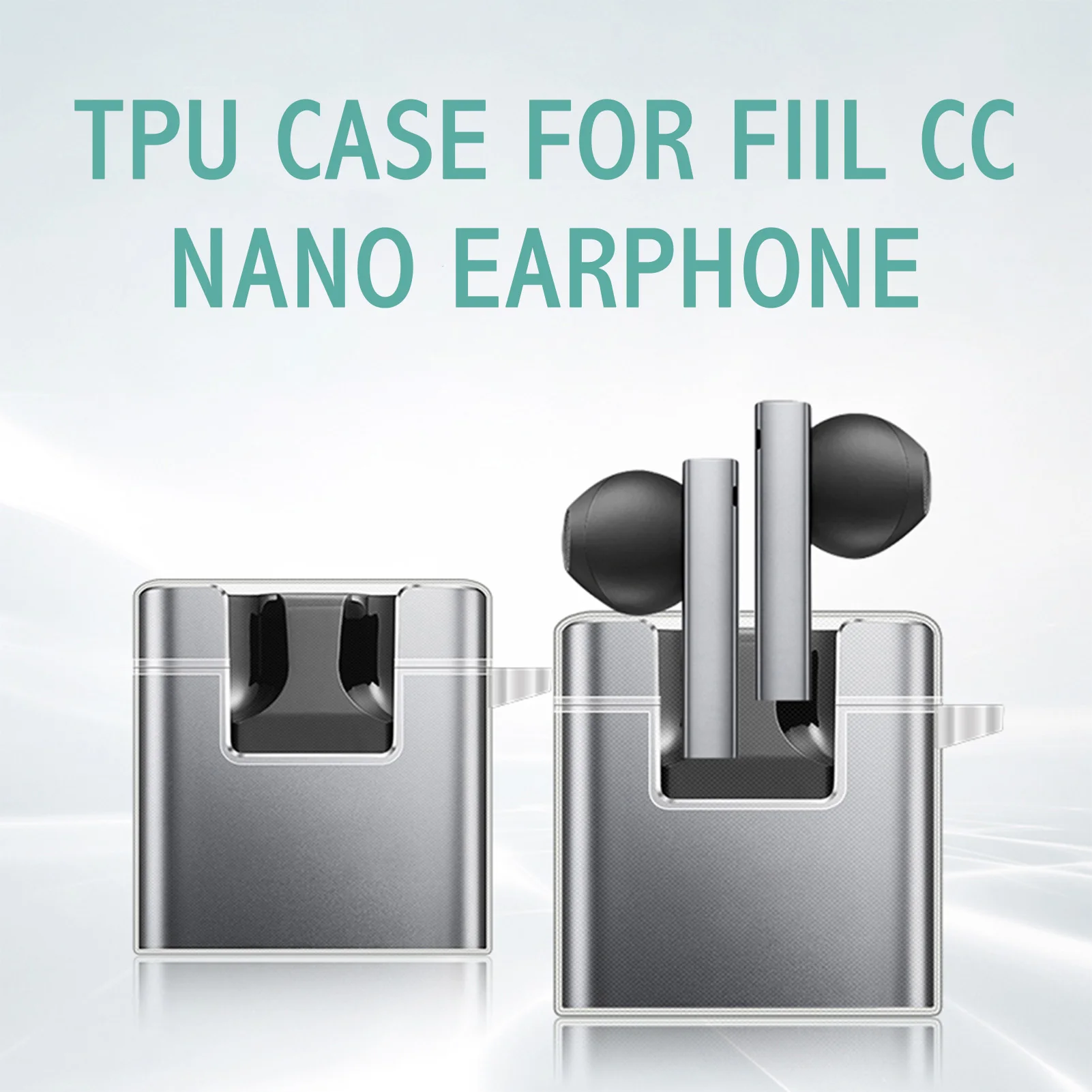 

Прозрачный Мягкий ТПУ чехол для наушников FIIL CC Nano, защитный чехол для наушников с голубыми зубьями, чехол для зарядного устройства с крючком