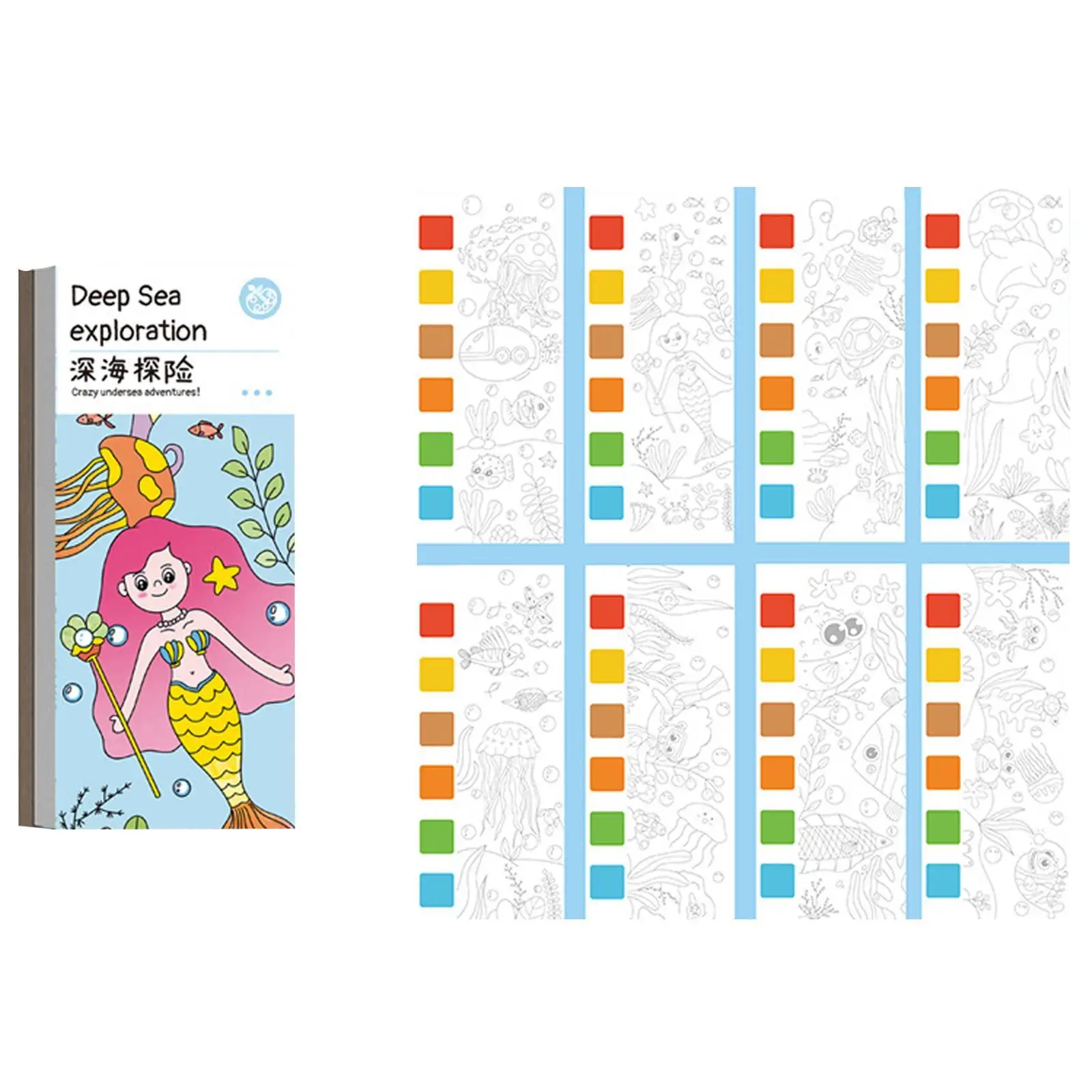 

2022 Pocket Watercolor Painting Book DIY Coloring Books With Brush Bookmark Gift Doodle Drawing Books