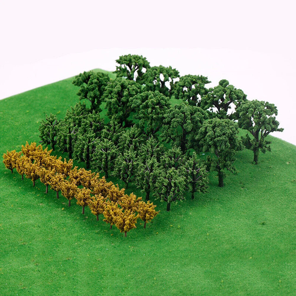 50pcs Trees Model Train Railroad Decoration Diorama Wargame Scenery Building Landscape Scale DIY Home Decor