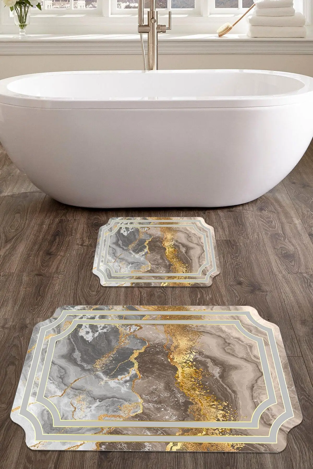 

Современный коврик для ванной 60x90-50x60, цифровой Коврик для ванной Юли, коврик для сиденья унитаза с лазерной резкой, набор для швабры 2'li