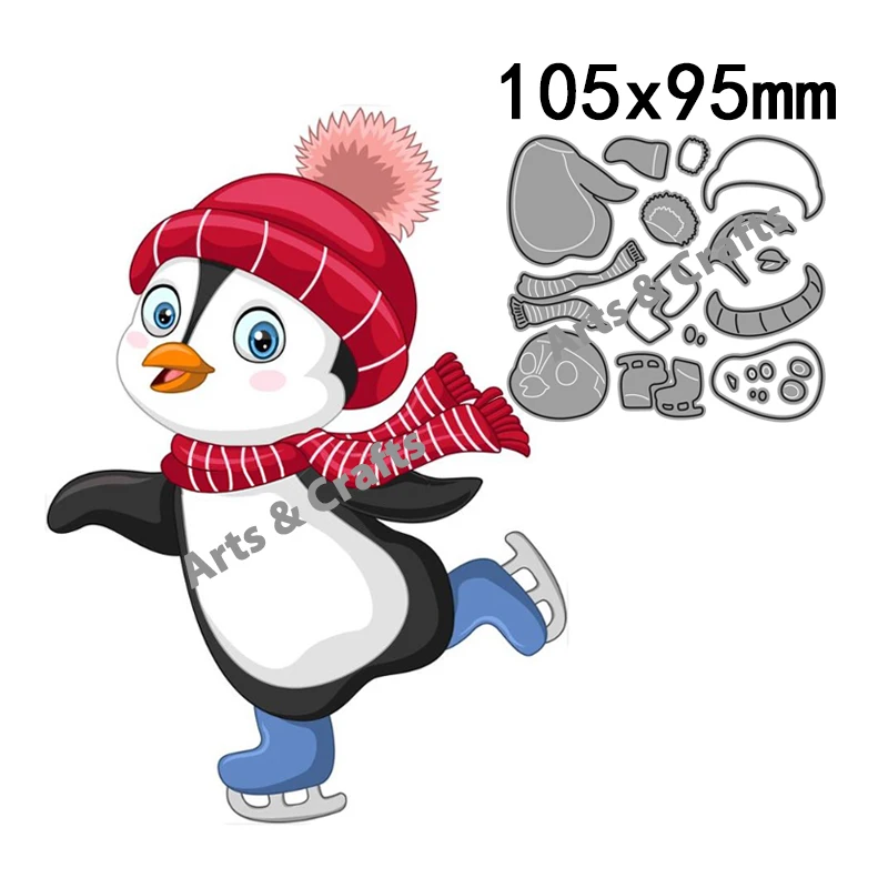 Новинка 2023 металлические Вырубные штампы коньки пингвин рождественские