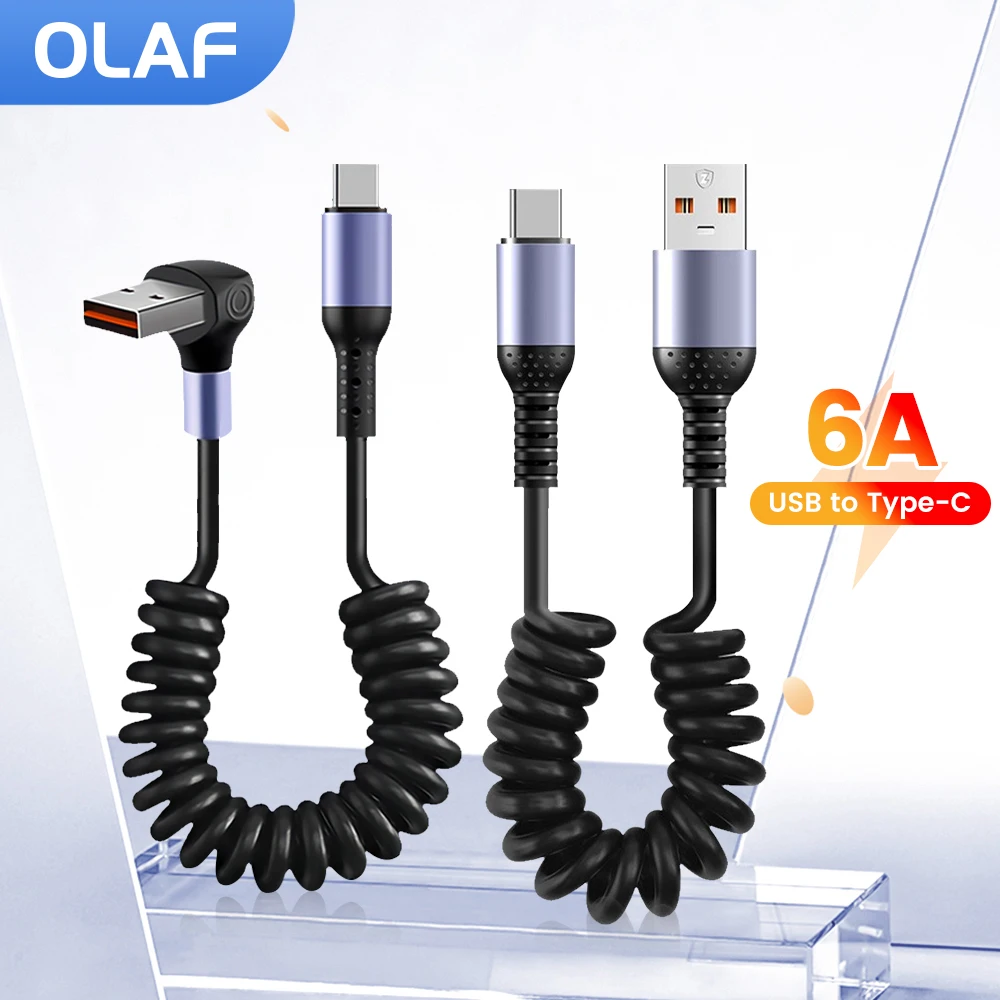 Локоть 6А Пружинный кабель USB типа C Выдвижной кабель 66 Вт для ...