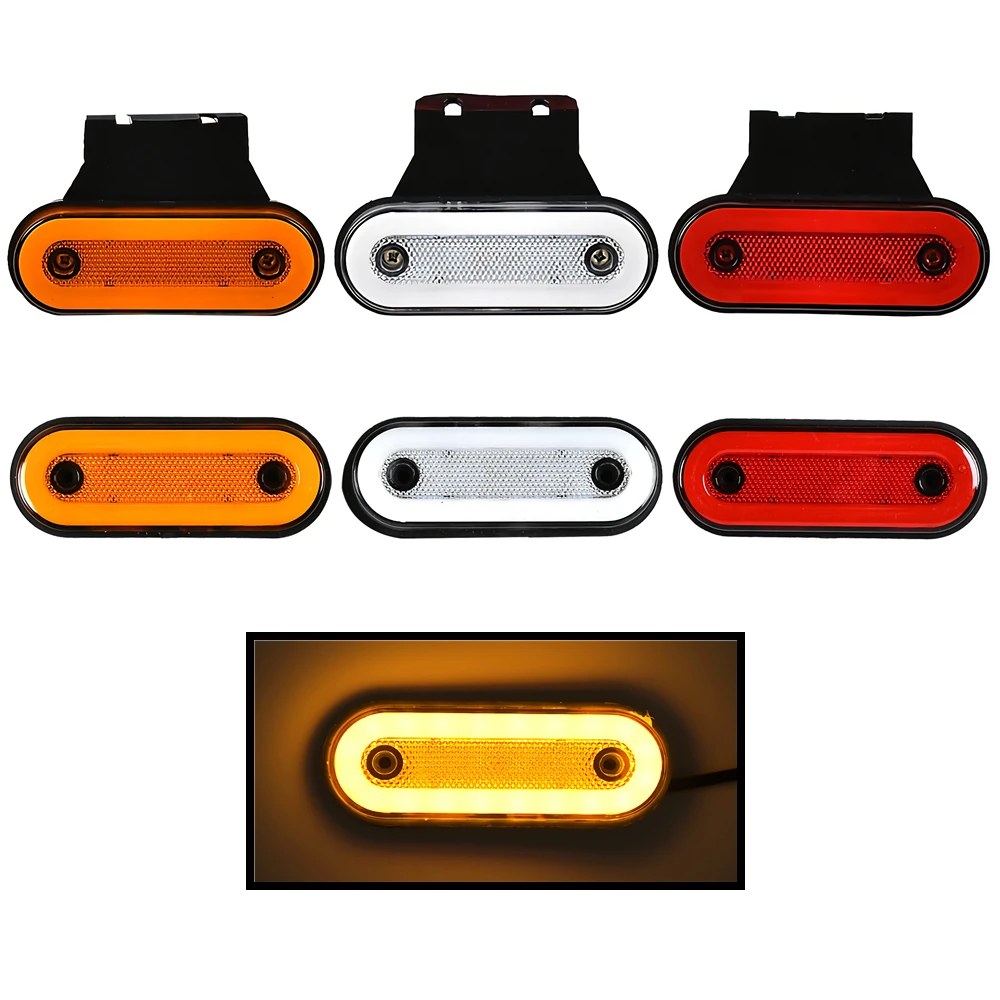 

10Pcs Trailer Clearance Lights LED Truck Side Lights 12V 24V RV Bus Camper Van Marker Lights Red White Amber Signal Lamp