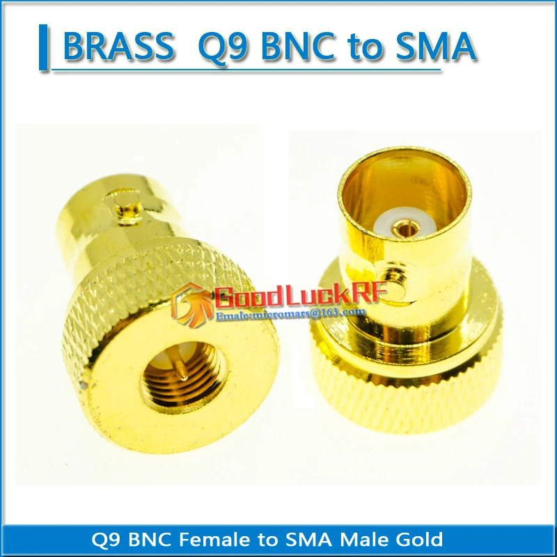 

BNC To SMA Connector Antenna BNC Female to SMA Male Plug Gold Plated Q9 Straight Coaxial RF Adapters for Vertex Icom Kenwood