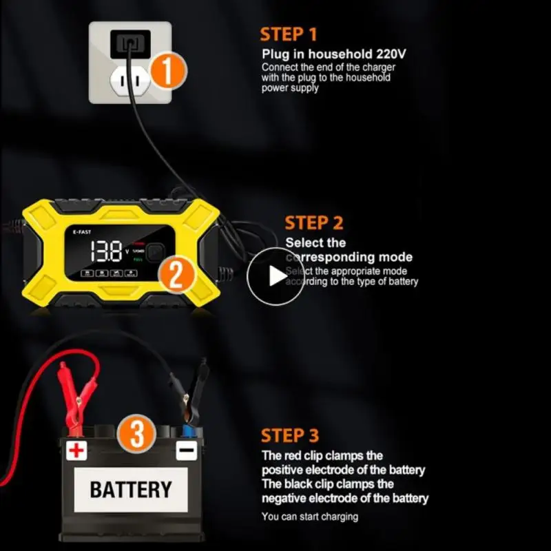 

Practical Car Power Repair Chargers 12v Automotive Battery Charger Durable Battery Charger Multifunctional Car Accessories 6a
