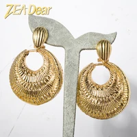 zeadear jewelry new copper drop earrings gold planted large style for women lady high quality trendy daily wear gift party