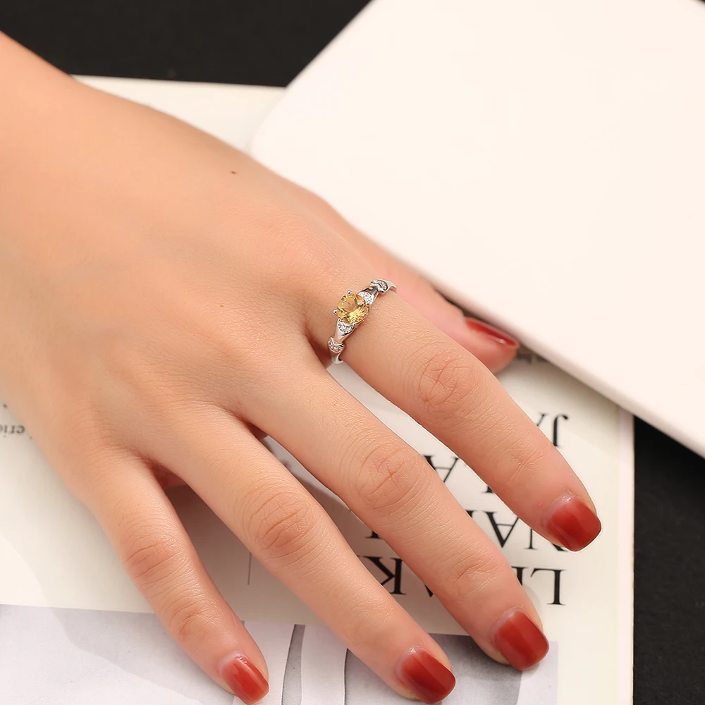 Натуральное женское кольцо из стерлингового серебра 925 пробы инкрустированное