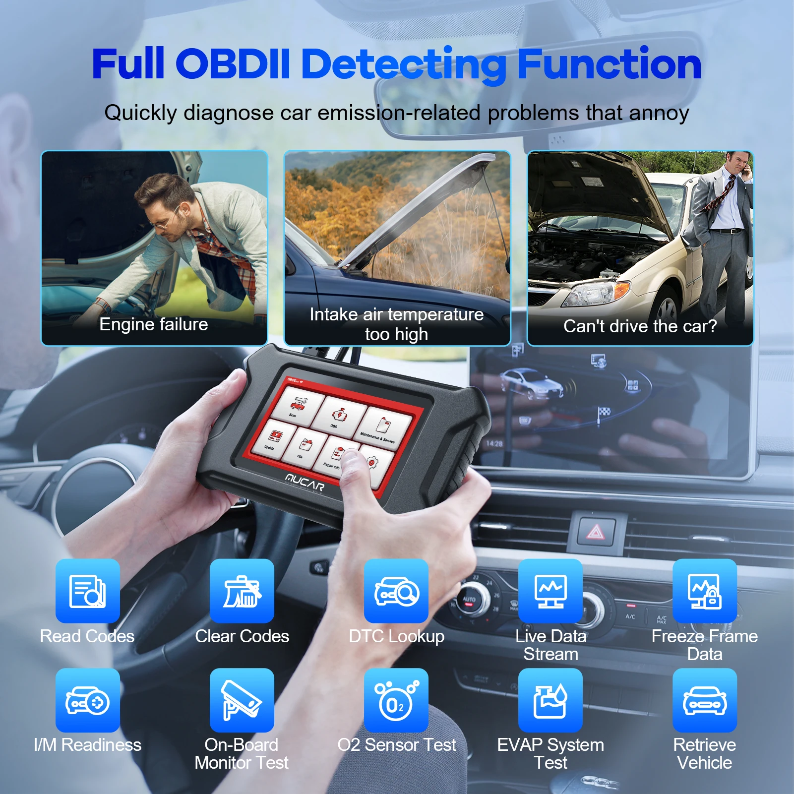 Диагностические инструменты MUCAR CS2/CS4/CS6/CS90/CS99 считыватель кодов Obd2 система